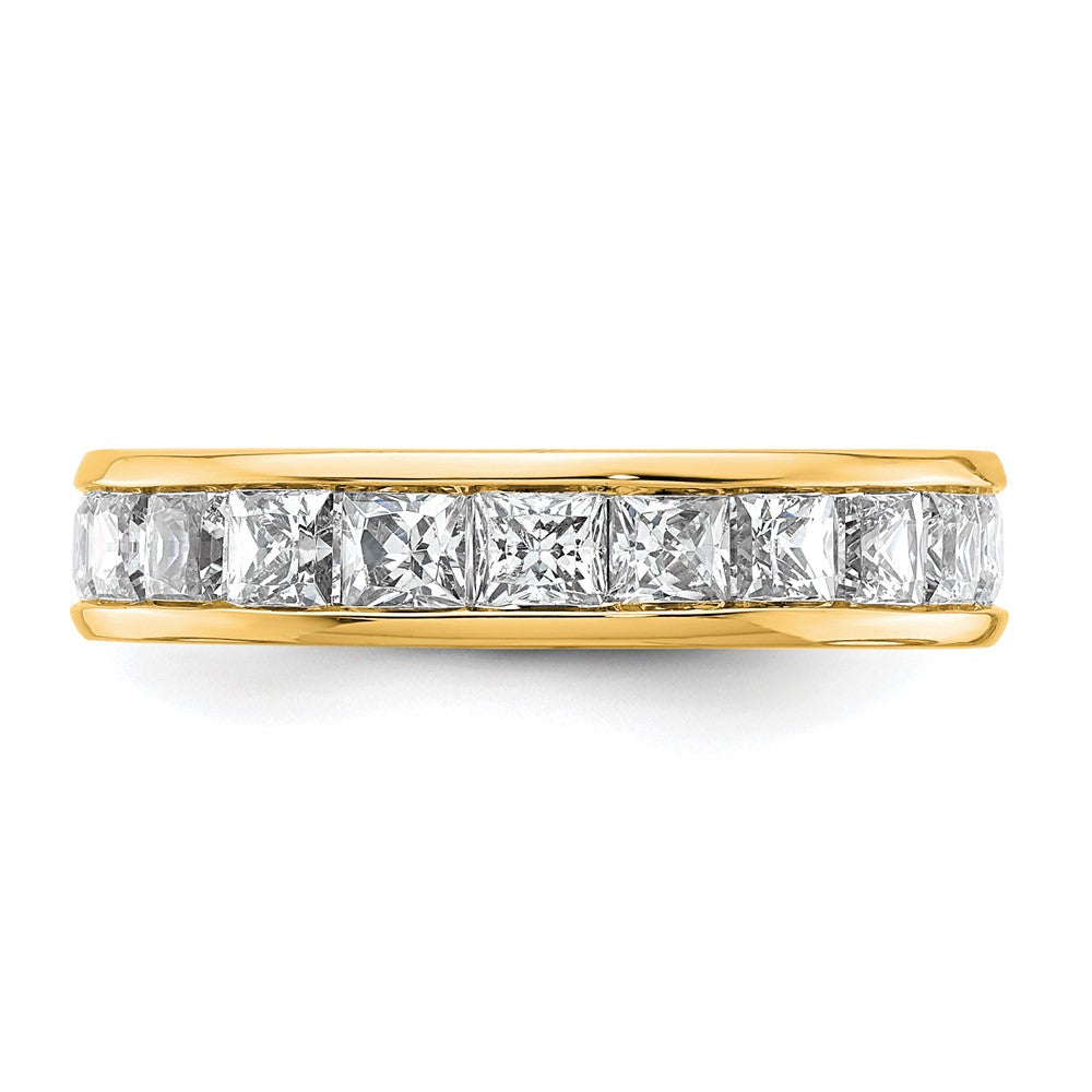 14k Polished Channel-set 3 carat Princess Diamond Complete Eternity Band