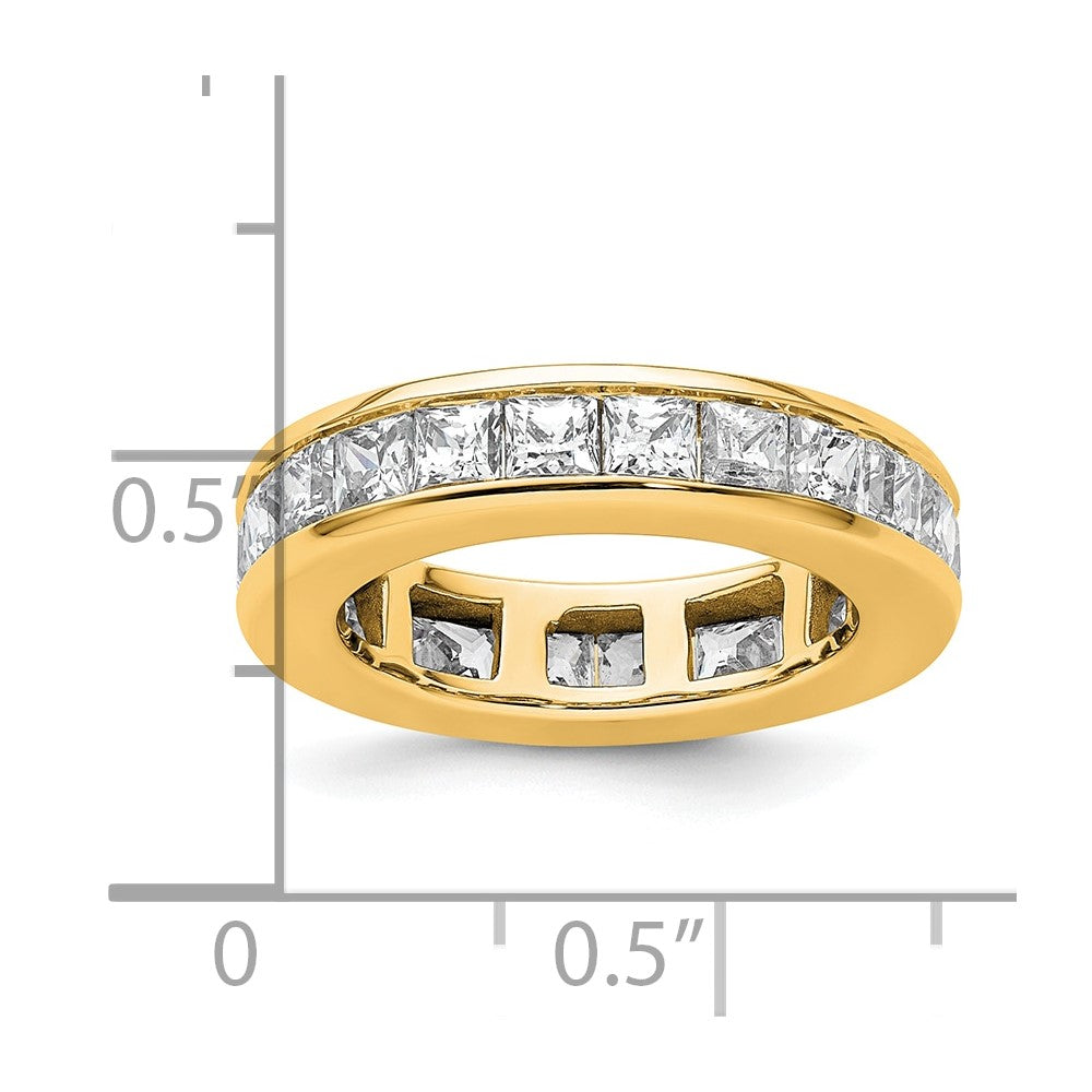 14k Polished Channel-set 3 carat Princess Diamond Complete Eternity Band