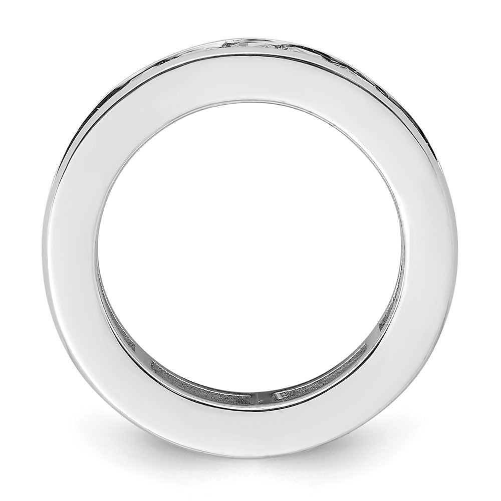 14k White Gold Polished Channel-set 3 carat Princess Diamond Complete Eternity Band