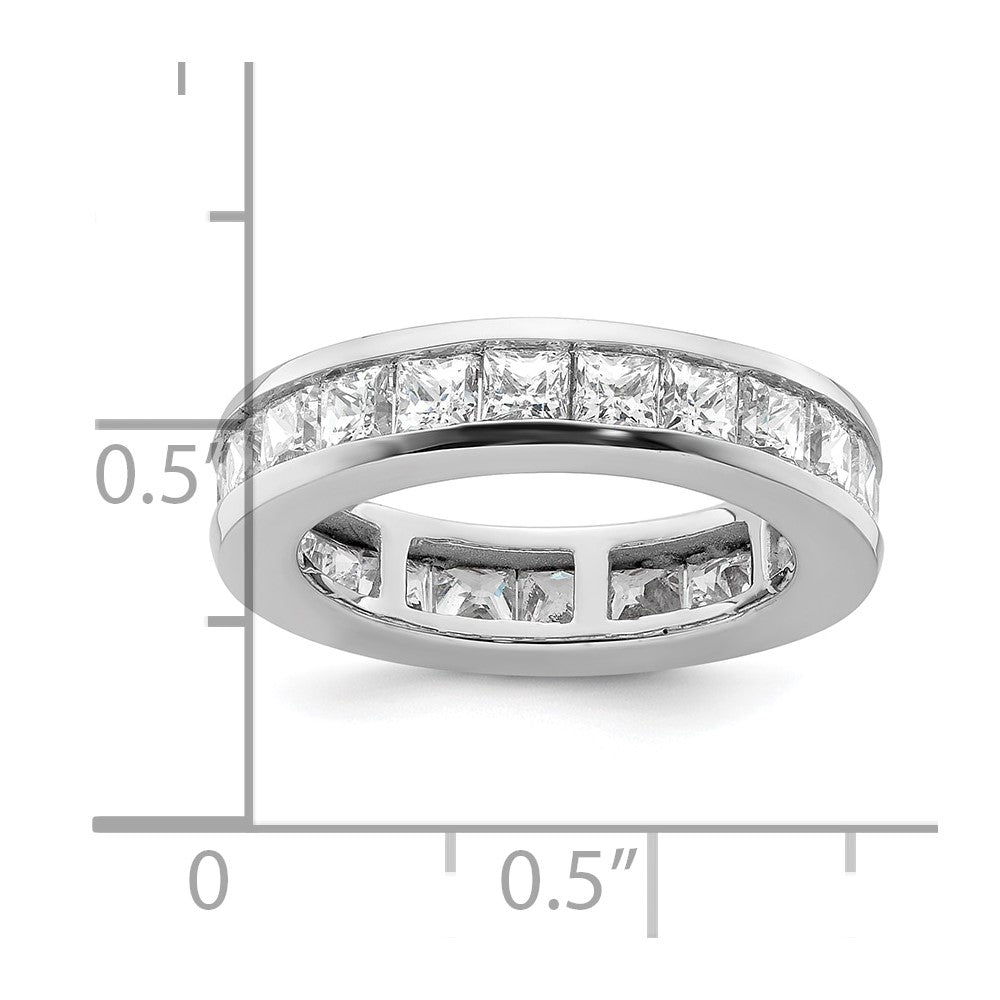 14k White Gold Polished Channel-set 3 carat Princess Diamond Complete Eternity Band