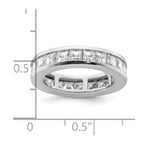 14k White Gold Polished Channel-set 3 carat Princess Diamond Complete Eternity Band