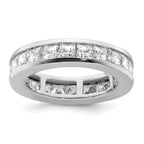 14k White Gold Polished Channel-set 3 carat Princess Diamond Complete Eternity Band