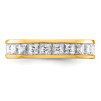 14k Polished Channel-set 3 carat Princess Diamond Complete Eternity Band
