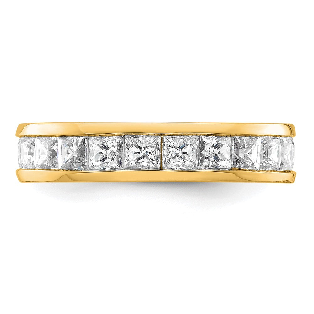 14k Polished Channel-set 3 carat Princess Diamond Complete Eternity Band