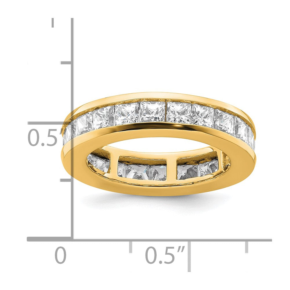 14k Polished Channel-set 3 carat Princess Diamond Complete Eternity Band