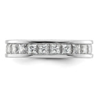 14k White Gold Polished Channel-set 3 carat Princess Diamond Complete Eternity Band