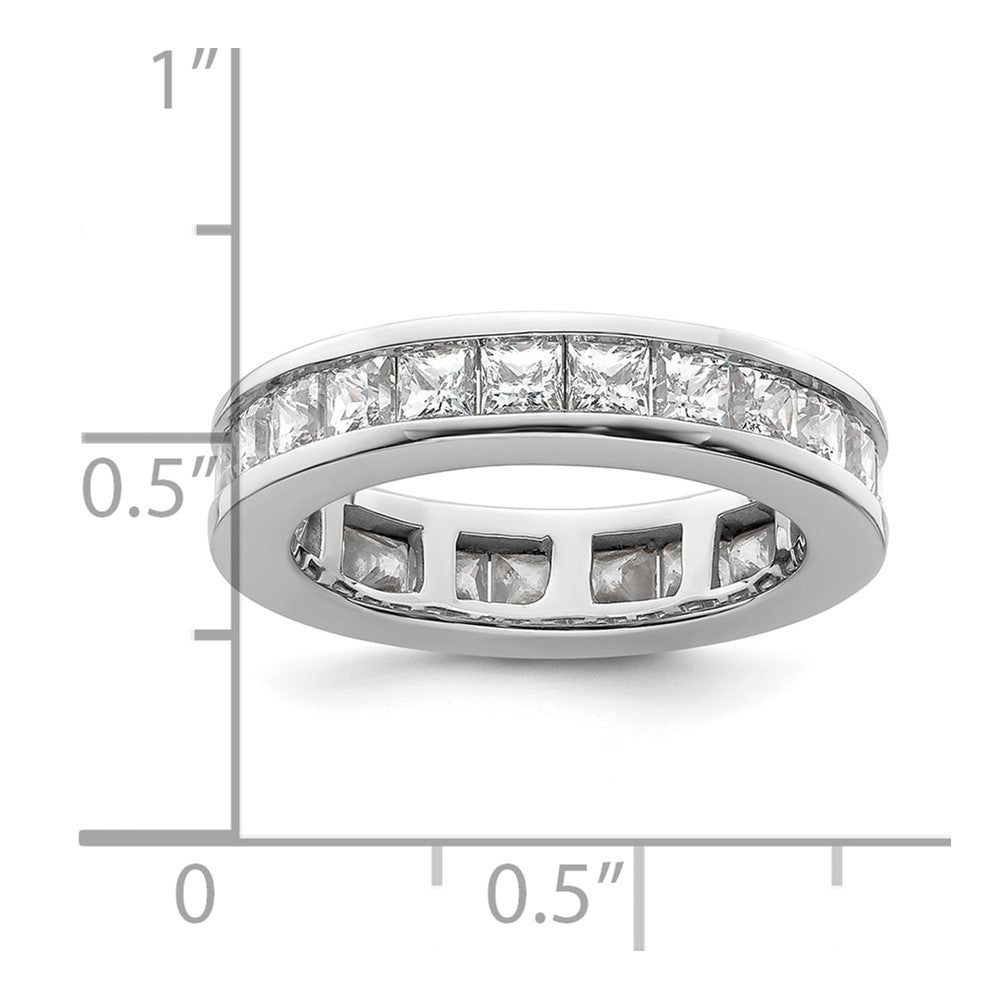 14k White Gold Polished Channel-set 3 carat Princess Diamond Complete Eternity Band