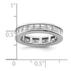 14k White Gold Polished Channel-set 3 carat Princess Diamond Complete Eternity Band