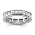 14k White Gold Polished Channel-set 3 carat Princess Diamond Complete Eternity Band