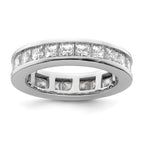 14k White Gold Polished Channel-set 3 carat Princess Diamond Complete Eternity Band