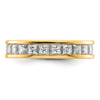 14k Polished Channel-set 3 carat Princess Diamond Complete Eternity Band