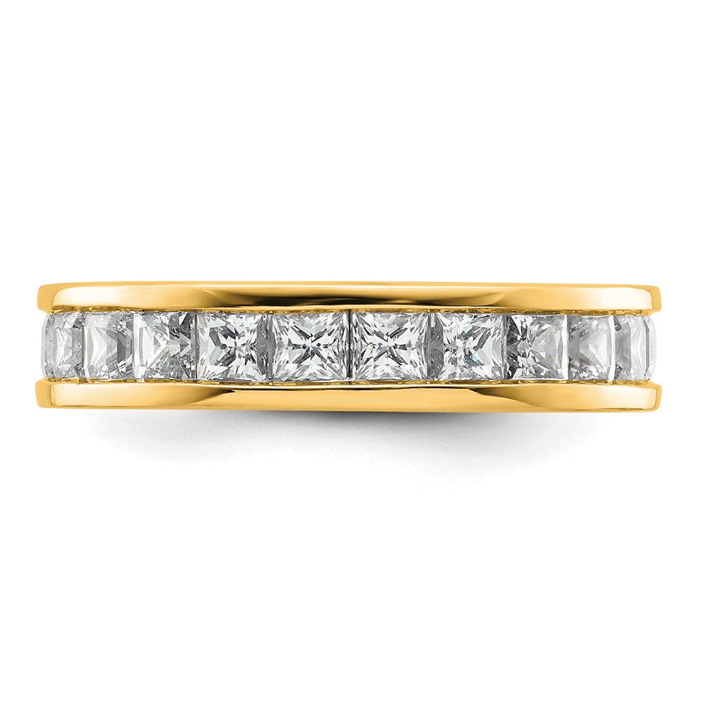 14k Polished Channel-set 3 carat Princess Diamond Complete Eternity Band