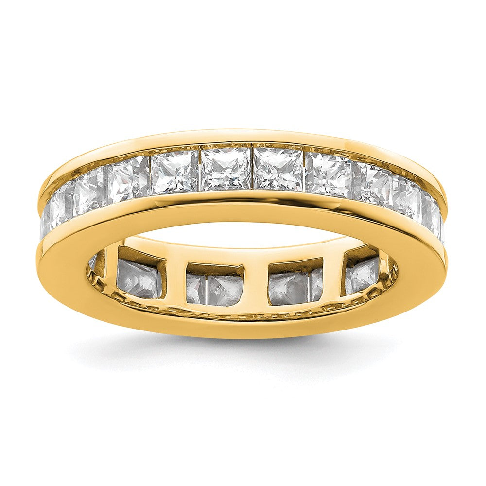 14k Polished Channel-set 3 carat Princess Diamond Complete Eternity Band