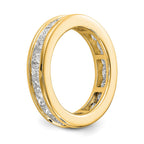14k Polished Channel-set 3 carat Princess Diamond Complete Eternity Band