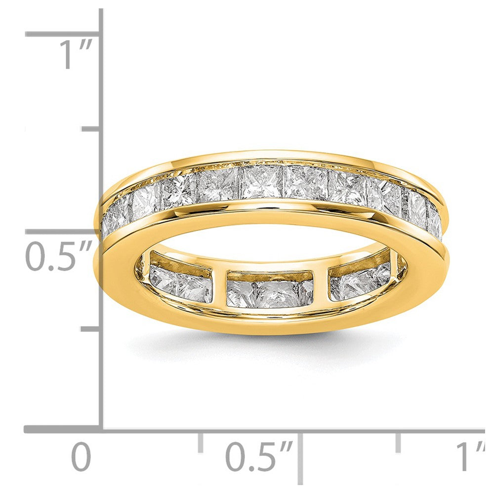 14k Polished Channel-set 3 carat Princess Diamond Complete Eternity Band
