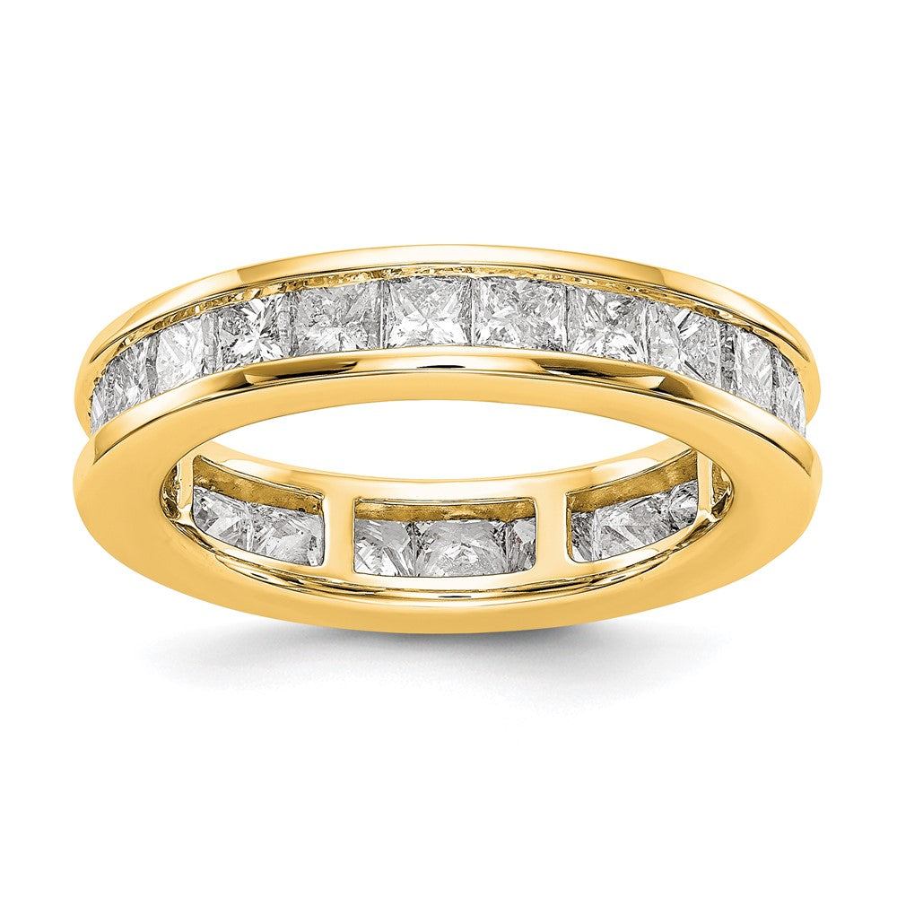 14k Polished Channel-set 3 carat Princess Diamond Complete Eternity Band