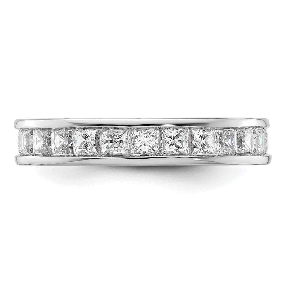 14k White Gold Polished Channel-set 3 carat Princess Diamond Complete Eternity Band