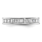 14k White Gold Polished Channel-set 3 carat Princess Diamond Complete Eternity Band