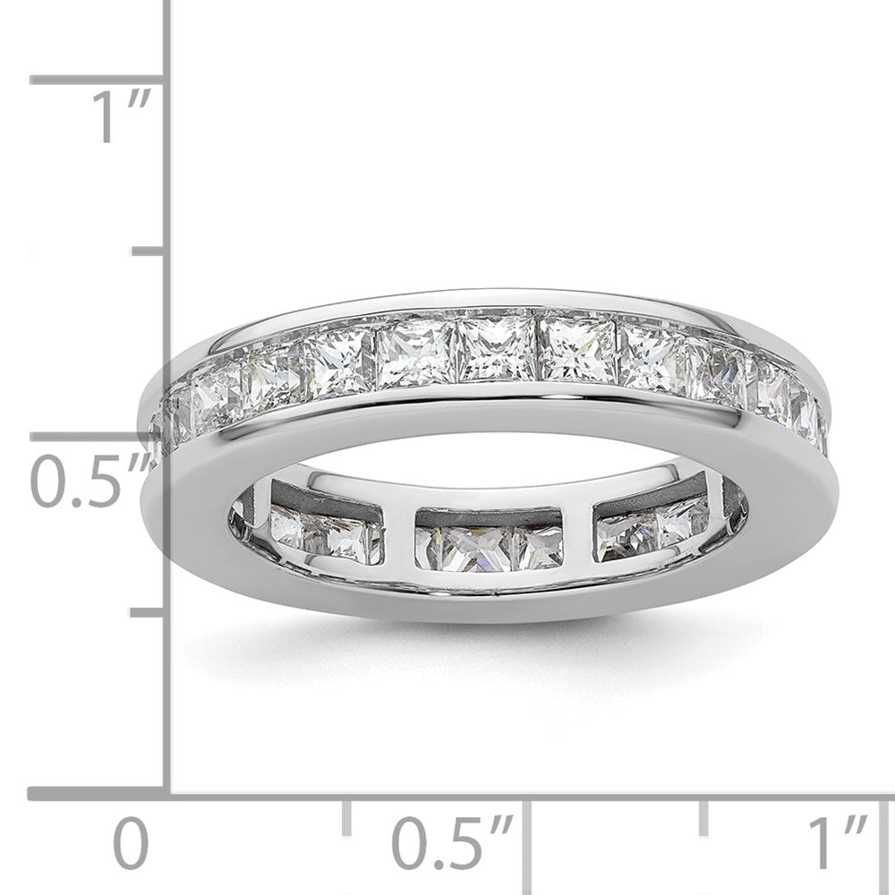 14k White Gold Polished Channel-set 3 carat Princess Diamond Complete Eternity Band