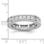 14k White Gold Polished Channel-set 3 carat Princess Diamond Complete Eternity Band