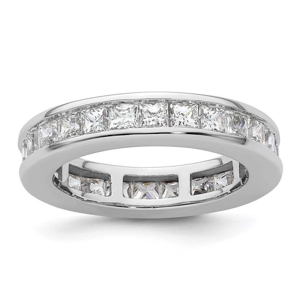 14k White Gold Polished Channel-set 3 carat Princess Diamond Complete Eternity Band