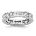 14k White Gold Polished Channel-set 3 carat Princess Diamond Complete Eternity Band