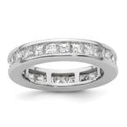 14k White Gold Polished Channel-set 3 carat Princess Diamond Complete Eternity Band