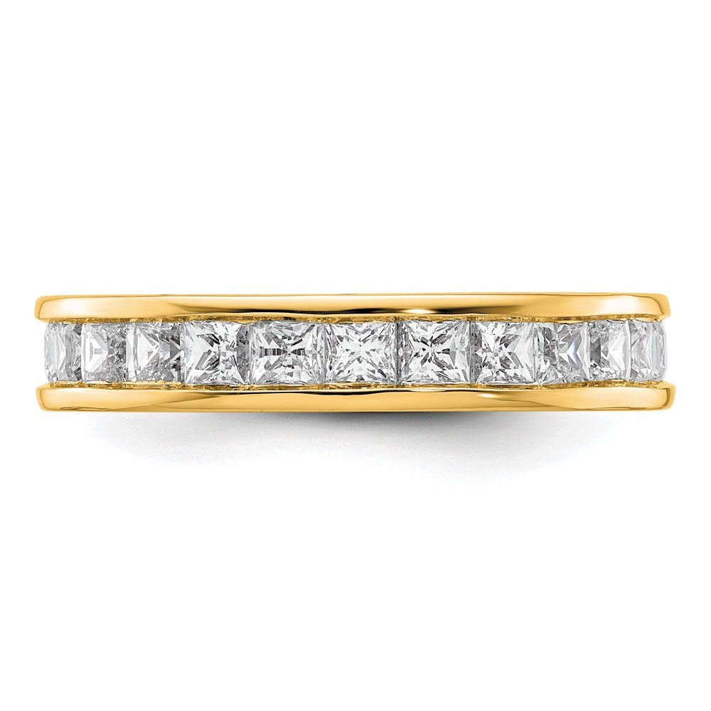 14k Polished Channel-set 3 carat Princess Diamond Complete Eternity Band