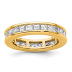 14k Polished Channel-set 3 carat Princess Diamond Complete Eternity Band