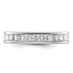 14k White Gold Polished Channel-set 3 carat Princess Diamond Complete Eternity Band