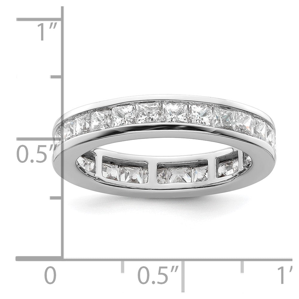 14k White Gold Polished Channel-set 3 carat Princess Diamond Complete Eternity Band