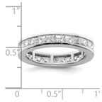 14k White Gold Polished Channel-set 3 carat Princess Diamond Complete Eternity Band