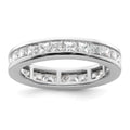 14k White Gold Polished Channel-set 3 carat Princess Diamond Complete Eternity Band