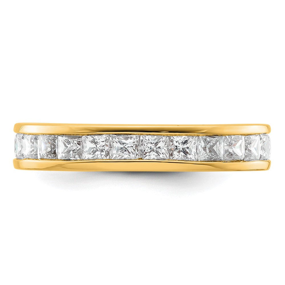 14k Polished Channel-set 3 carat Princess Diamond Complete Eternity Band