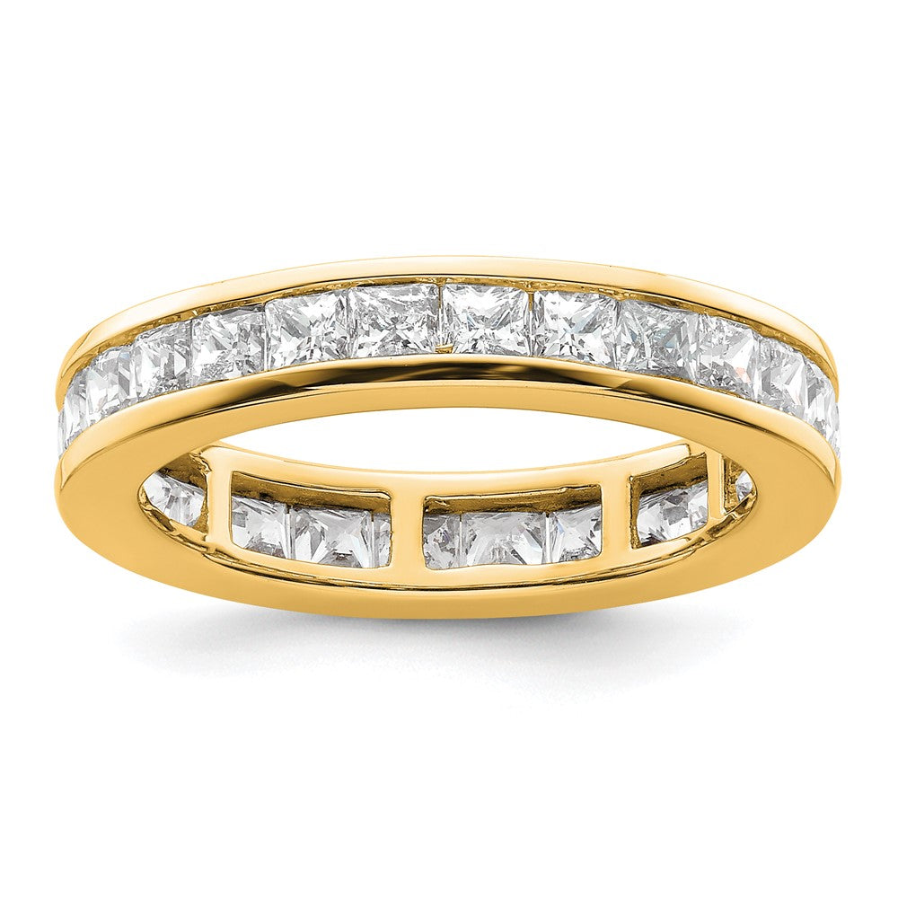 14k Polished Channel-set 3 carat Princess Diamond Complete Eternity Band