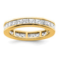14k Polished Channel-set 3 carat Princess Diamond Complete Eternity Band