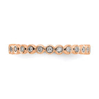 14k Rose Gold Polished 1/3ct Bezel Set Diamond Eternity Band