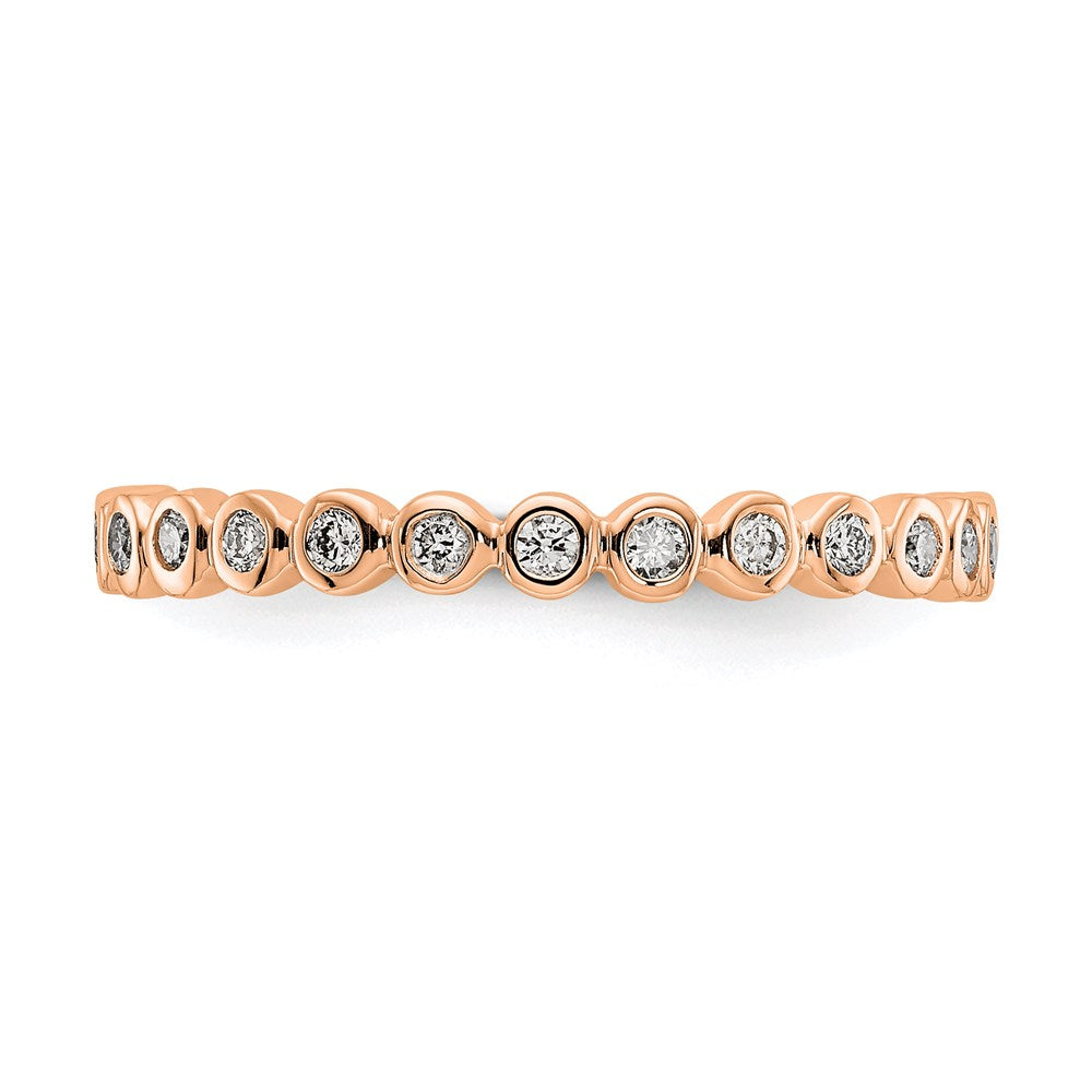 14k Rose Gold Polished 1/3ct Bezel Set Diamond Eternity Band