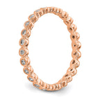 14k Rose Gold Polished 1/3ct Bezel Set Diamond Eternity Band