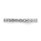 14k White Gold Polished 1/3ct Bezel Set Diamond Eternity Band