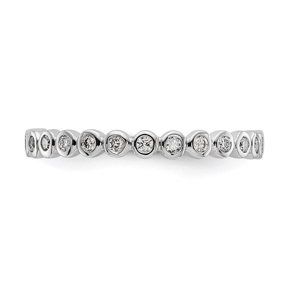 14k White Gold Polished 1/3ct Bezel Set Diamond Eternity Band
