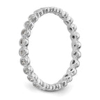 14k White Gold Polished 1/3ct Bezel Set Diamond Eternity Band