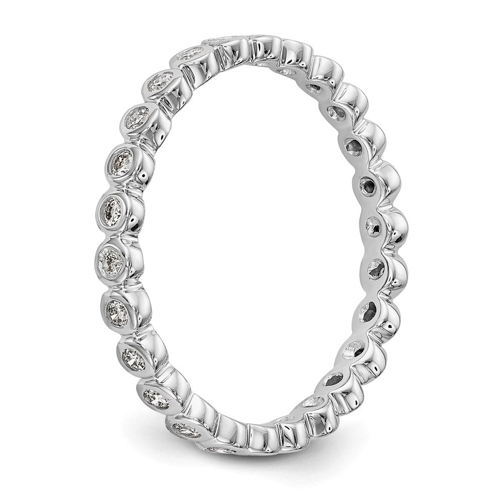14k White Gold Polished 1/3ct Bezel Set Diamond Eternity Band