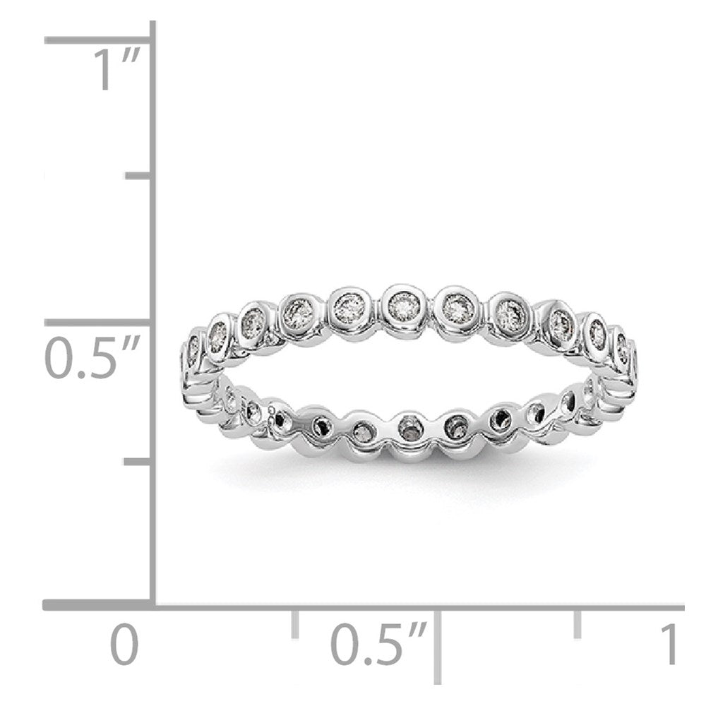 14k White Gold Polished 1/3ct Bezel Set Diamond Eternity Band