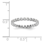 14k White Gold Polished 1/3ct Bezel Set Diamond Eternity Band