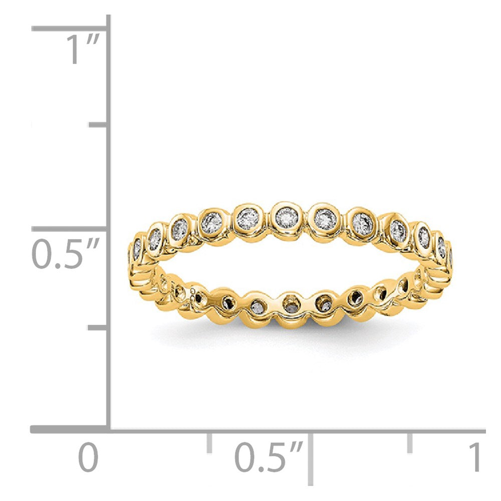 14k Polished 1/3ct Bezel Set Diamond Eternity Band