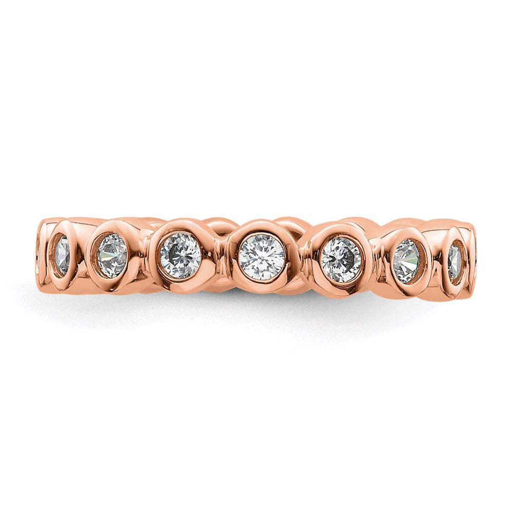 14k Rose Gold Polished Bezel-set 1/2 carat Diamond Complete Eternity Band
