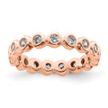 14k Rose Gold Polished Bezel-set 1/2 carat Diamond Complete Eternity Band