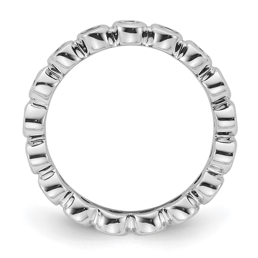 14k White Gold Polished Bezel-set 1/2 carat Diamond Complete Eternity Band