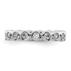 14k White Gold Polished Bezel-set 1/2 carat Diamond Complete Eternity Band